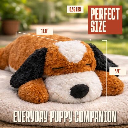 VeroPet 3-in-1 Pet Anxiety Relief Toy Set with Heartbeat Real-Feel Simulator and Warming Heat Pad, Soft Plush Snuggle Companion for Dogs and Small Animals, 11.8 Inch, Polyester Cotton Blend