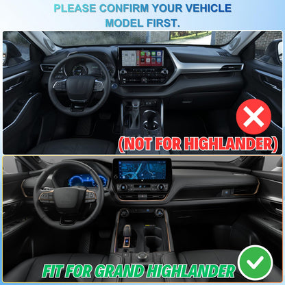 Qlhshop Middle Center Console Organizer for Toyota Grand Highlander 2026 2025 2024 Front Console Insert Divider Tray Secondary Storage Cubby Interior Accessories - (Not for Highlander)
