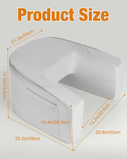 ASIEIT Lap Desk for Adults, 23.2" D x 20.8" W Memory Foam Gaming Pillow Desk with Arm Rest & Pocket, Bed Desk & Reading Pillow for Working, Gaming, Crochet on Couch, Bed, Carpet