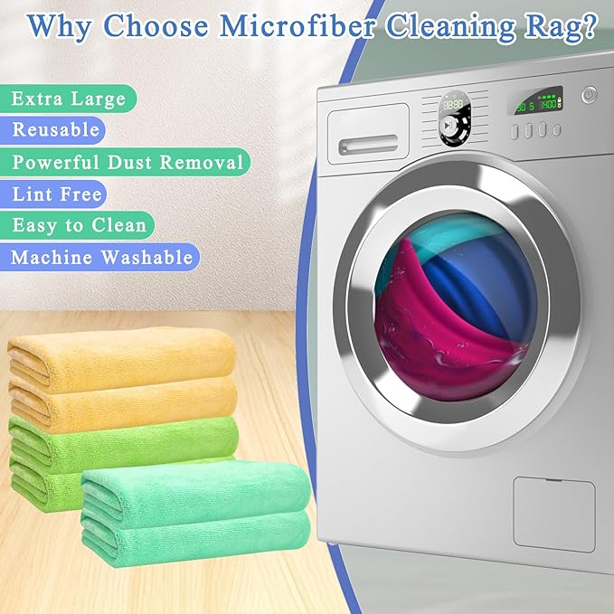 12 Pcs Extra Large Microfiber Cleaning Cloth, Microfiber Towels