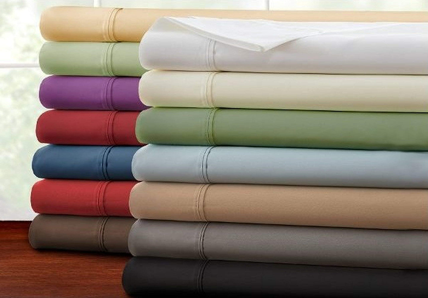 CELINE LINEN Wrinkle and Fade Resistant 1800 Premier Luxurious 4-Piece Bed Sheet Set, Deep Pocket up to 16 inch, Queen Navy Blue
