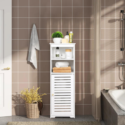 Bathroom Cabinet Waterproof, White Storage Cabinet Floor Standing Home Storage Furniture Shelf,Suitable for Toilet Bedroom Kitchen Living Room (RD)