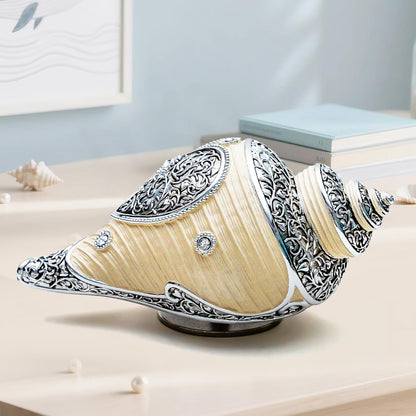JARLL Luxury Conch Music Box Gift for Women Daughter Friends Sister Girlfriend Wife, Wind Up Music Box Play Memory, Ocean Gift for Wedding Anniversary Christmas Birthday