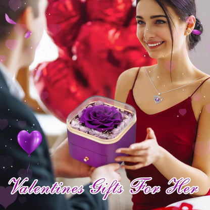 Beferr Valentines Day Gifts for Her Preserved Real Rose with Necklace Eternal Roses Forever Flowers for Delivery Prime Mothers Anniversary Birthday Gifts for Women Mom Grandma Wife Daughter Girlfriend