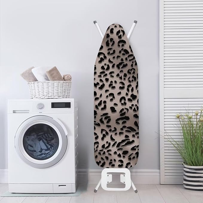 Black Leopard Print Ironing Board Pad and Cover Standard Ironing Board Cover