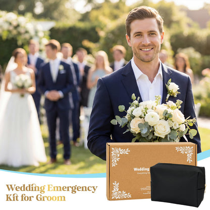 Bafeil Groom Wedding Emergency Kit Men's Wedding Emergency Kit for Groom Wedding Day Survival Set Daily Travel Essential Items with Travel Toiletry Bag