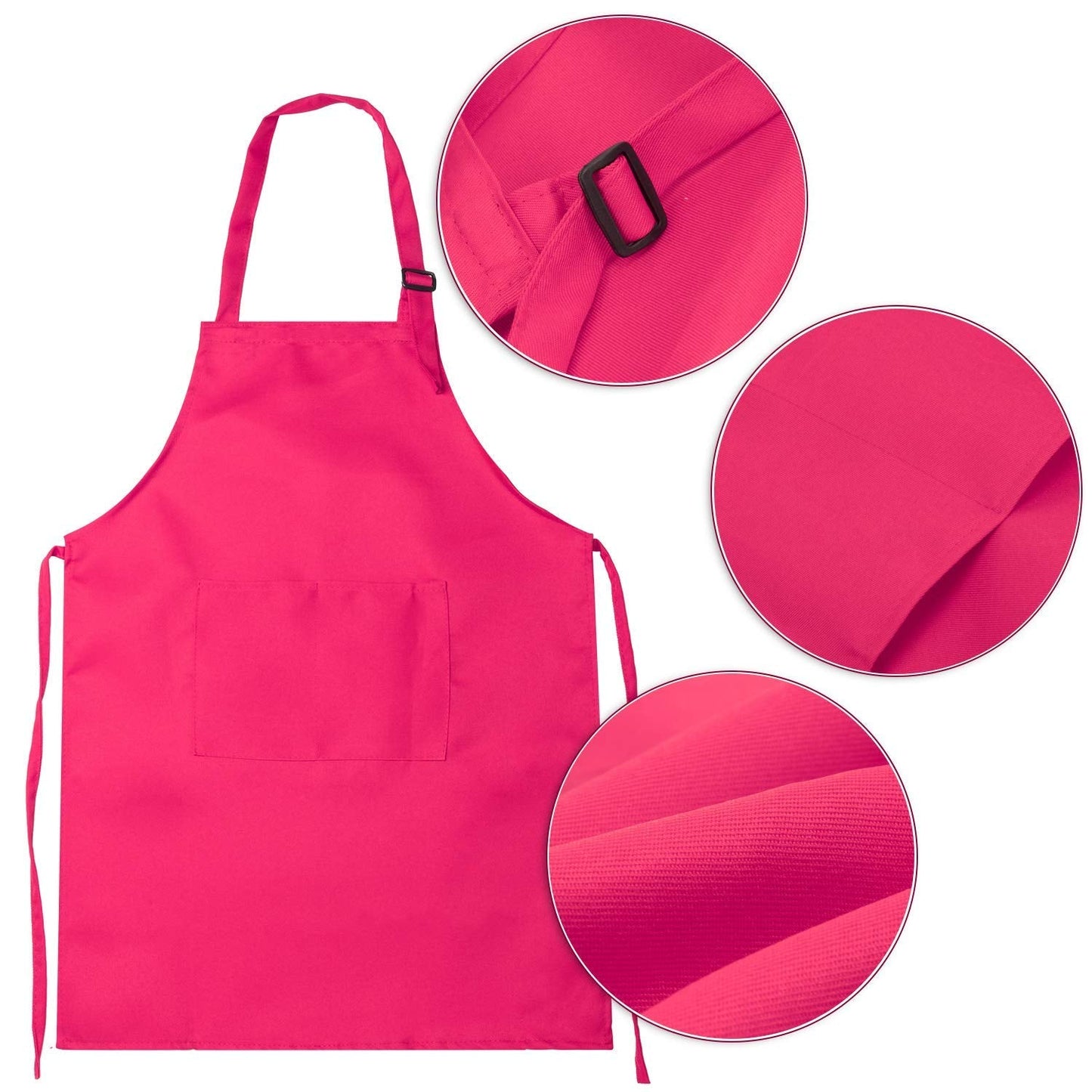 Syhood 6 Pieces Kids Apron with Pocket Adjustable Children Chef Apron for Baking Painting Cooking (Fresh Color, Large)
