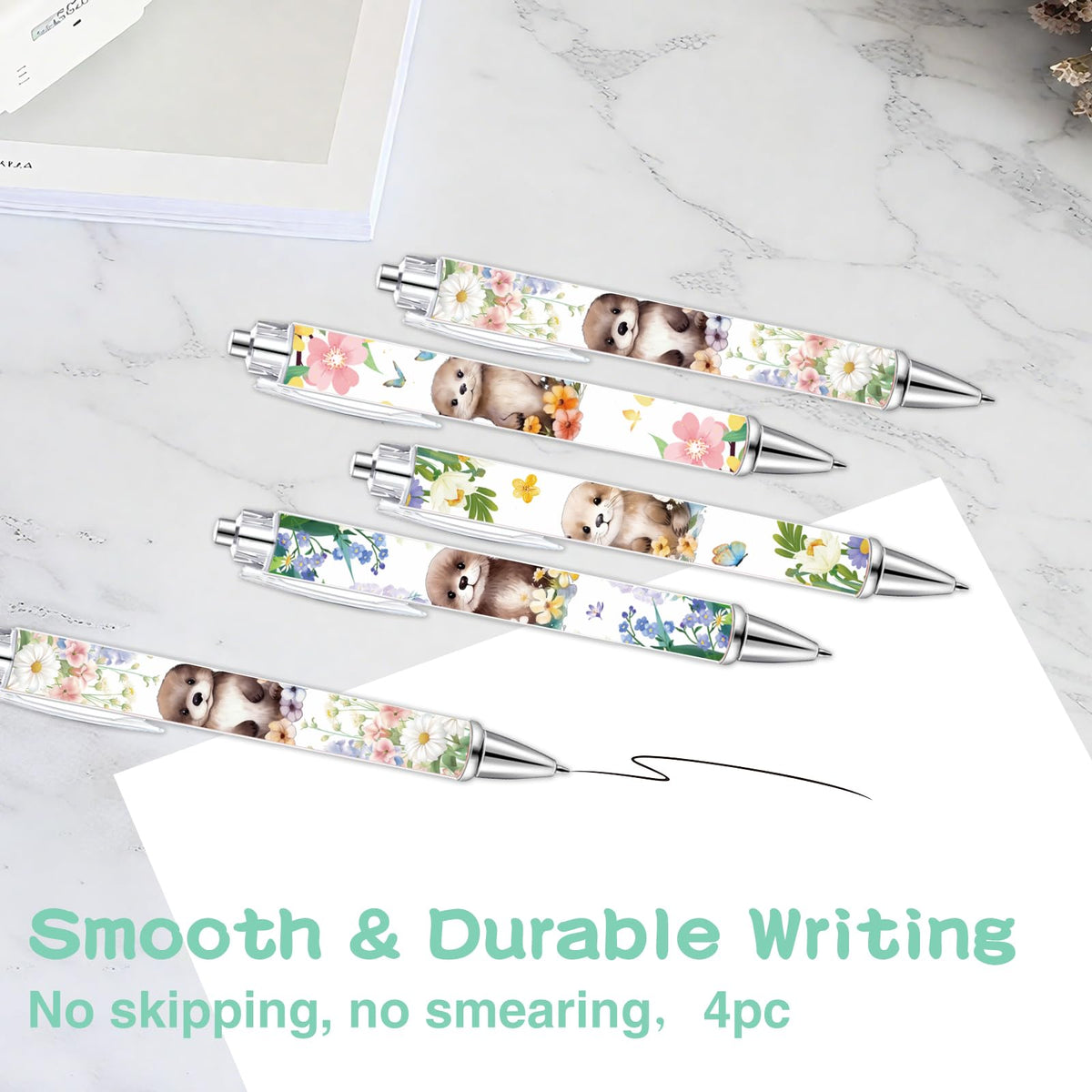 School Supplies for Girls, Cute Otter Stationery Set with Pencil Case, Pens & Sticky Notes Set, Otter Gifts Party Favor for Girls Stationery School Office Supplies (Otter)