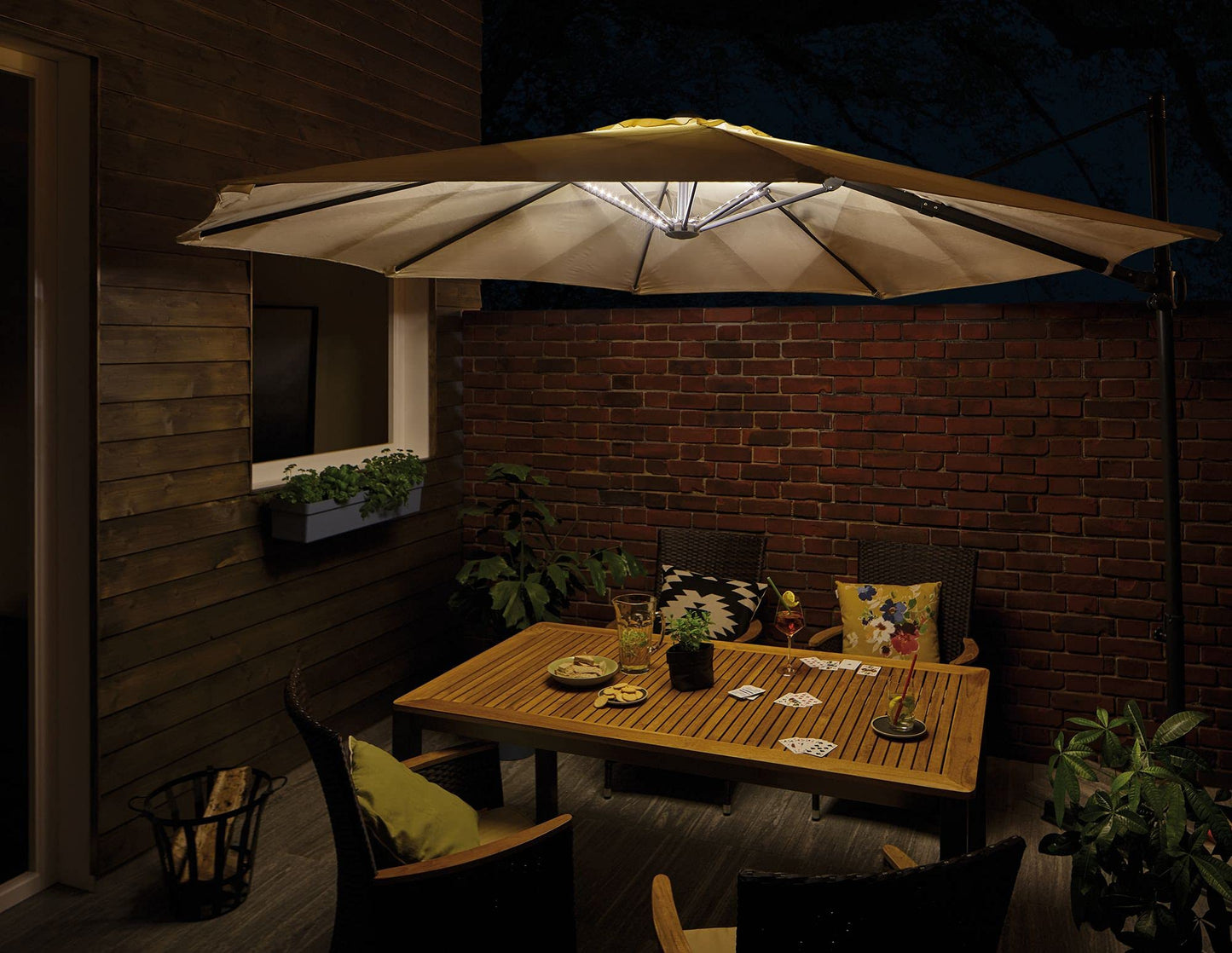 Paulmann 942.08 Outdoor Mobile Parasol Lighting IP44 3000K 4x0.4m Parasol luminaire Decorative luminaire Light Strips LED Strips 94208