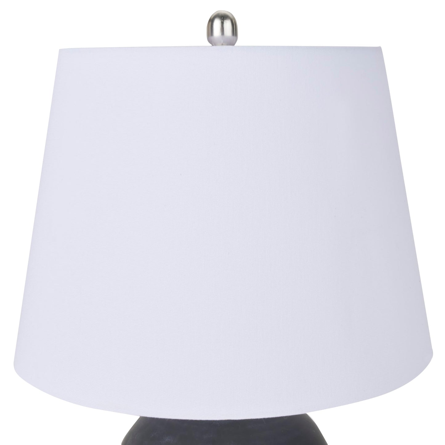 Nourison Home 23" Black Vintage Distressed Ceramic Pot Table Lamp for Bedroom, Living Room, End Table, with White Tapered Drum Shade