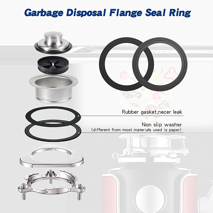 RQYEKDO 2PC Kitchen Sink Strainer Seal Rings, Fits Standard 3-1/2 inch Sink