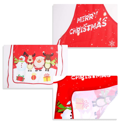 LeeLoon Chistmas Apron,Santa Claus/Elk/Snowman Style Decoration Apron for Christmas Dinner Party Cooking Baking Crafting