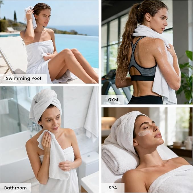 SEMAXE 12-Piece Family Bathroom Towel Set