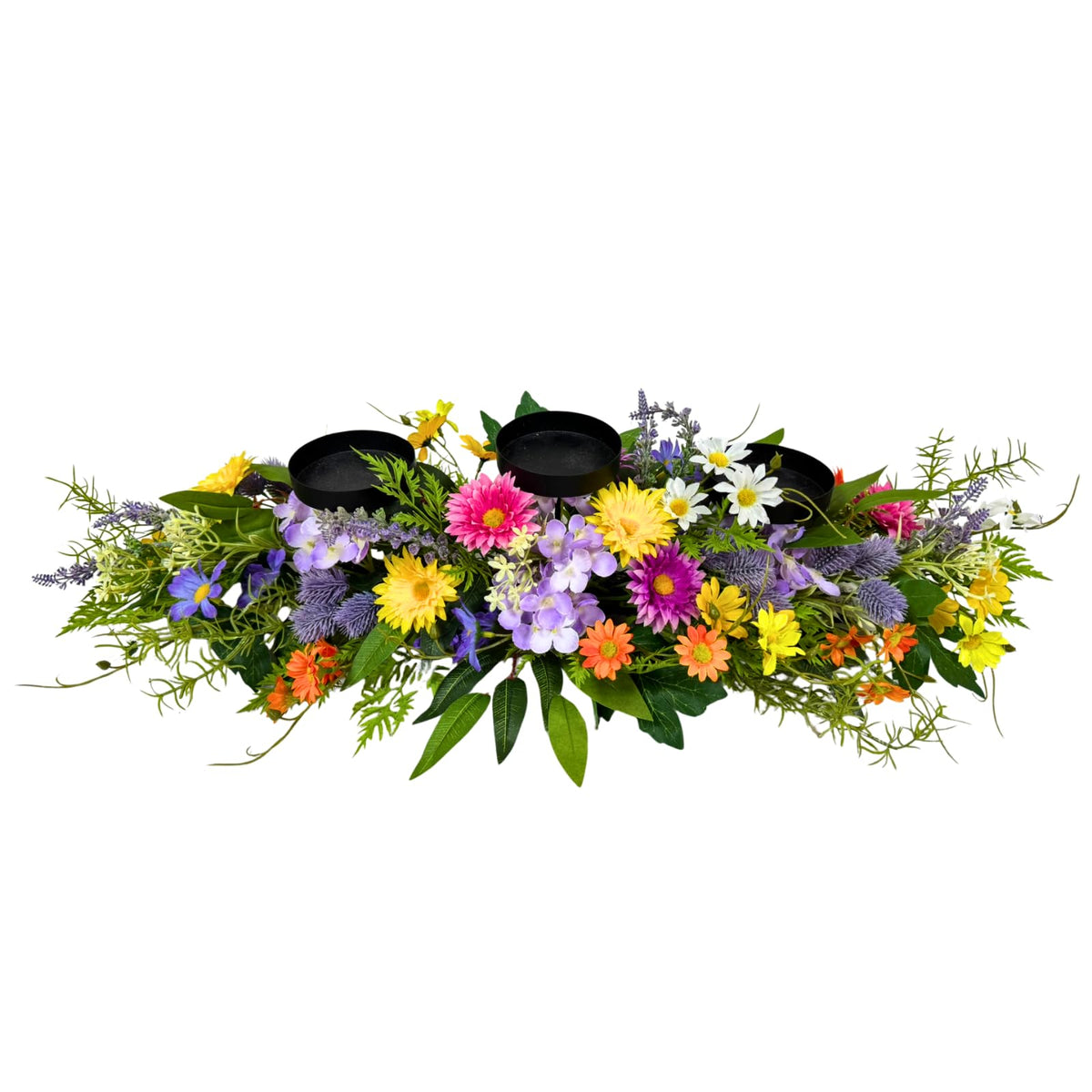 Lnymura 26" Spring Summer Floral Candle Holder Centerpiece for Table Decor