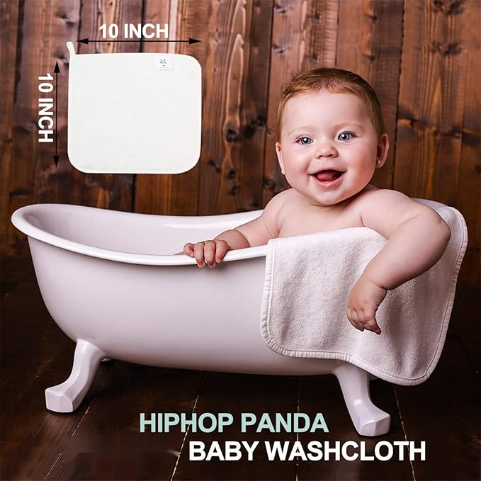 HIPHOP PANDA Baby Washcloths, Rayon Made from Bamboo