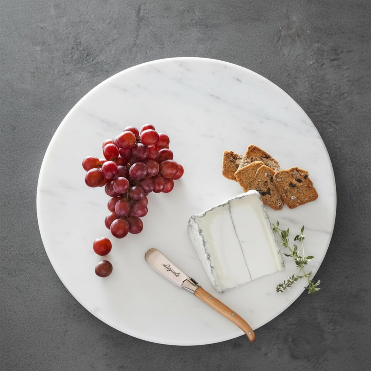 Reallnaive Round Marble Cheese Board 11.8 Inch Charcuterie Cutting Tray Marble Serving Decorative for Decoration Charcuterie Kitchen