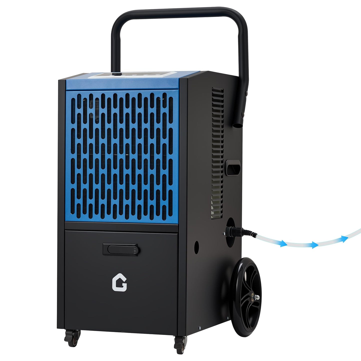 Commercial Dehumidifier, 105 Pint, Dehumidifier for Basement with Pump, Drain Hose, 5000 Sq. Ft Coverage, Timer, 4 Wheels, for Warehouse, Flood Repair, 110V
