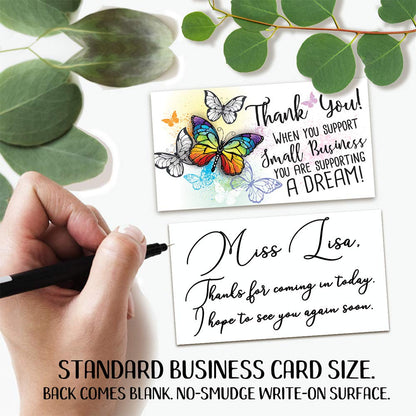 Business Thank You Cards - Small Business Essentials - When You Are Supporting Small Businesses - Blank Note Card, Stationery Set of 50 3.5 x 2 Standard Business Card, Small Business Thank You Cards