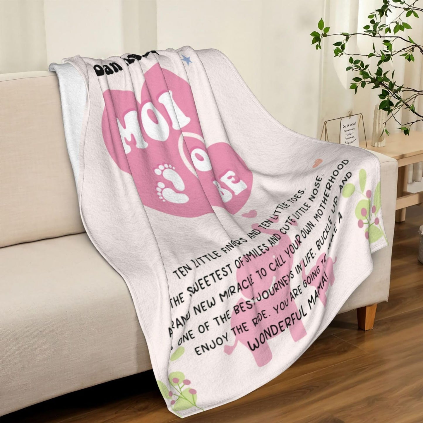 puekrtoa Mom to Be Gifts, New Mom's Gift Blanket 60"X50", First Time Mom Gift, Pregnancy Gifts for Expecting Moms, Postpartum Presents for New Moms After Birth