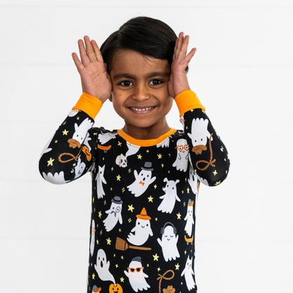 Little Sleepies Two-Piece Halloween Pajamas Set for Boys & Girls, Viscose from Bamboo Toddler Pajamas, Family Matching PJs, Friendly Ghosts, 4T