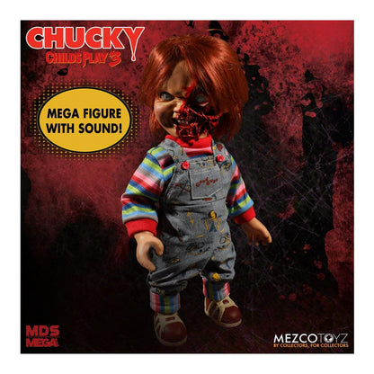 Mezco Toyz Designer Series Child's Play 3 Talking Pizza Face Chucky 15-Inch Mega Action Figure with Voice