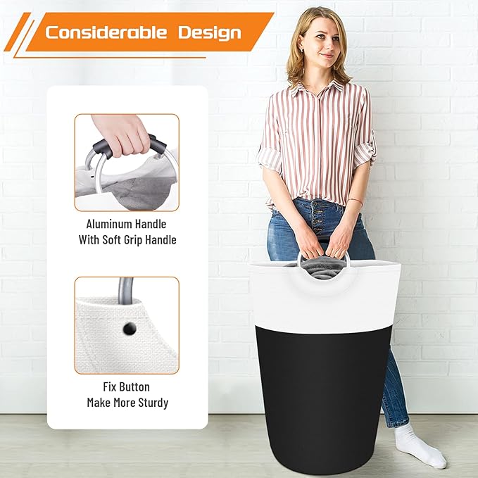 BlissTotes 75L Laundry Basket, Freestanding Laundry Hamper, Collapsible Dirty