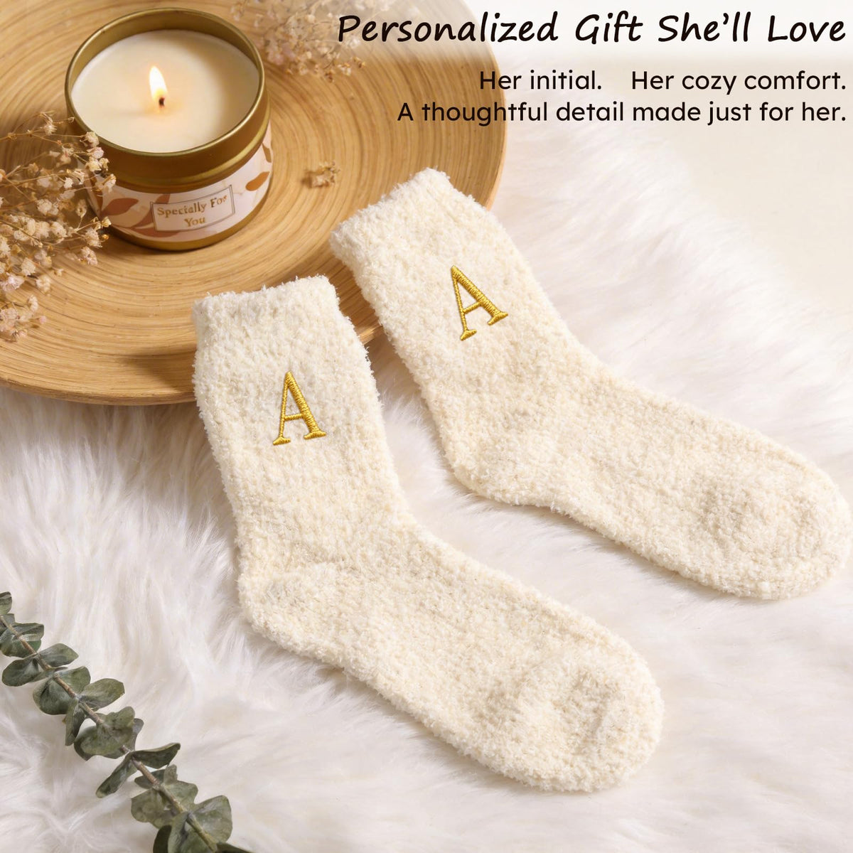A-Z Personalized Gifts for Women - Initial Cute Hair Clips + Glass Cups w/Lids Straws, Makeup Bag Monogrammed Gift for Women，Unique Ideas Birthday Gift for Her, Christmas & Bridesmaid Gifts, A