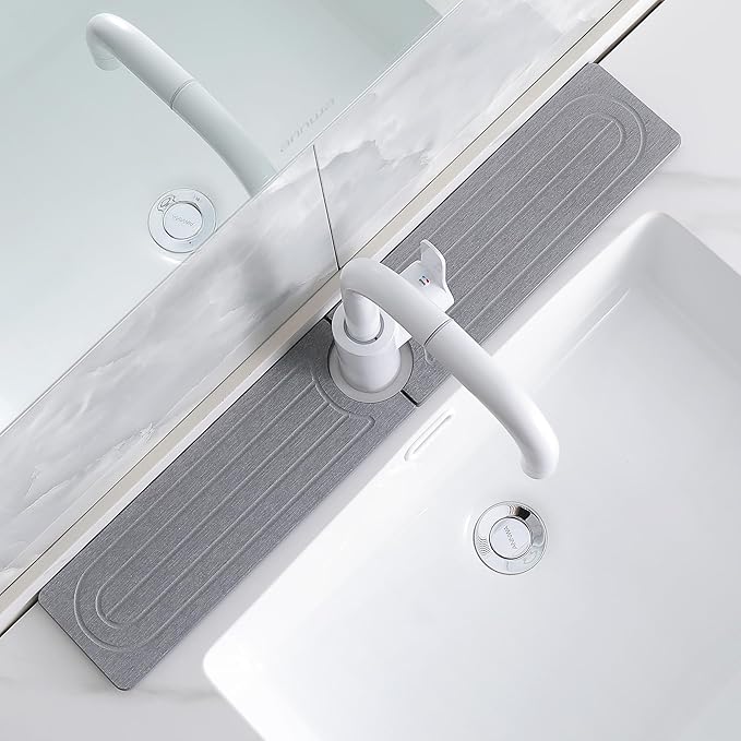 Faucet Mat for Kitchen Sink -Diatomite Stone Drying Mat for Kitchen Counter &