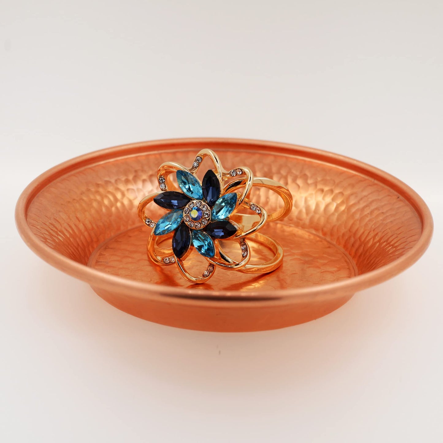 Amitofo 4.5”Copper Decorative Bowl Hand-Hammered by Tibet for Sauces Plate, Dips Tray Smudging Bowl, Offering Bowl, Incense Burner Holder, Ash Catcher,Jewelry Dish