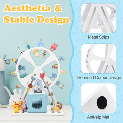 RZYLKA for Tonies Box Organizer Storage Shelf 360° Ferris Wheel, Magnetic Floating Shelves for Generation 1 & 2 Player Tonies Figures Characters, Display Collection 50~70 Characters