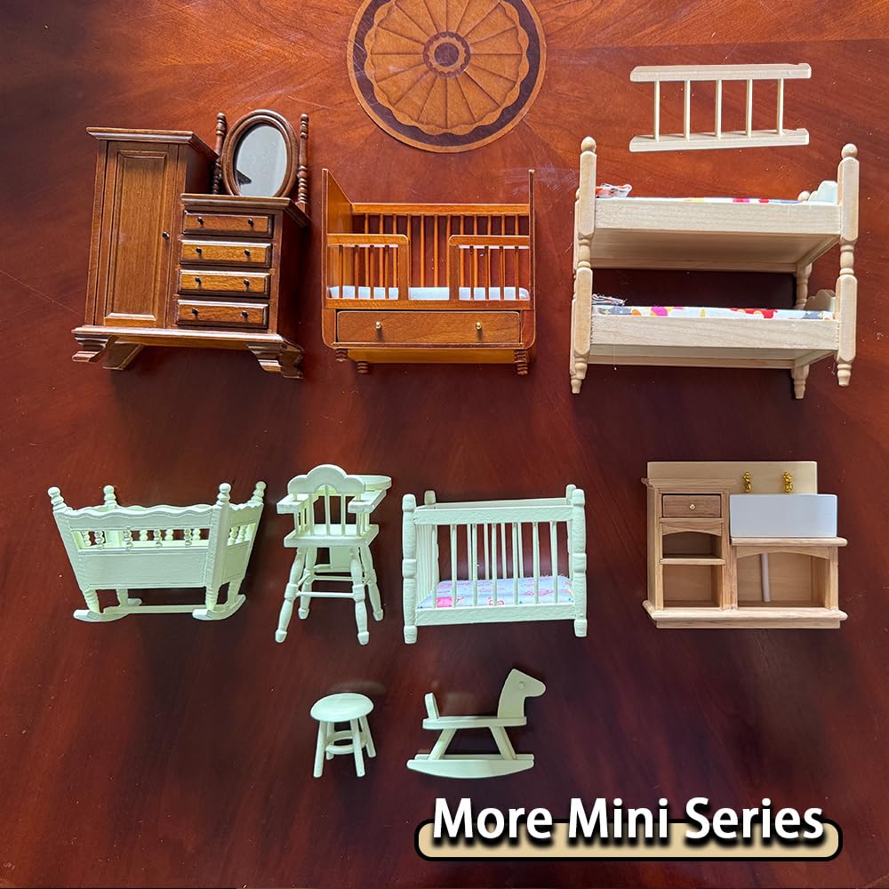 Miettebechio 1/12 Miniature Dollhouse Furniture Set, 5pcs, Wooden