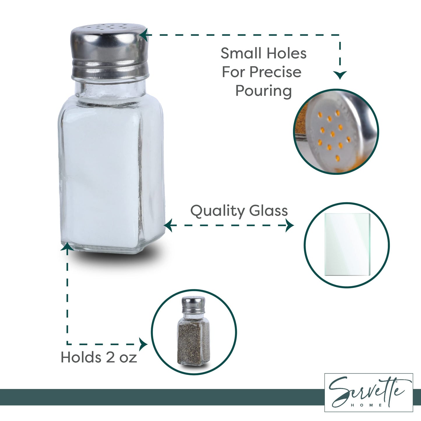 2 ounce Glass Spice Shaker