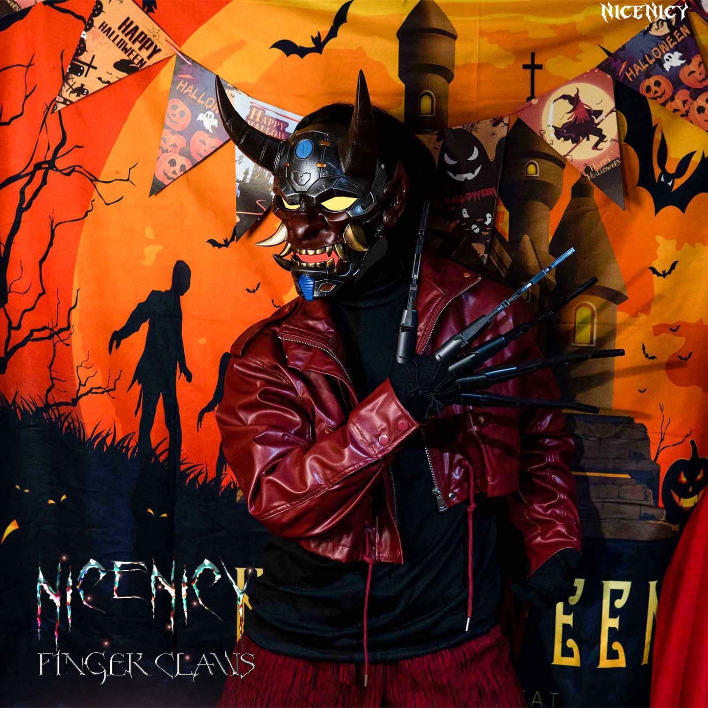 Halloween Articulated Fingers with Protective Gloves, Articulated Finger Extensions, Finger Claw with Protective Gloves, Scary and Flexible Skeleton Claws Hands, Halloween Props for Any Costume, Black