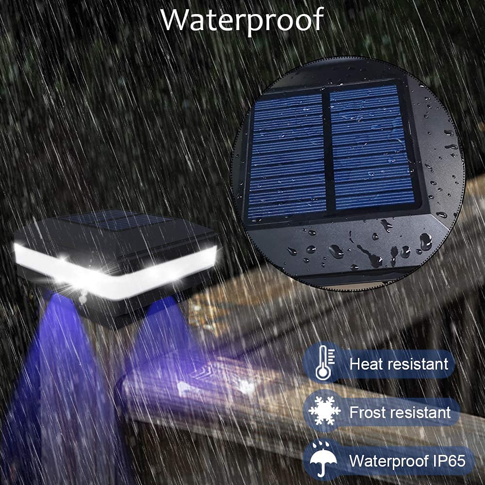 Solar Post Lights,GEYUEYA Home Solar Post Cap Lights Fence Lights Outdoor for 4x4 3x3 3.5x3.5 5x5 6x6 inch Wooden Posts Deck Patio Garden Yard Decoration Waterproof Pure White Blue Lamp