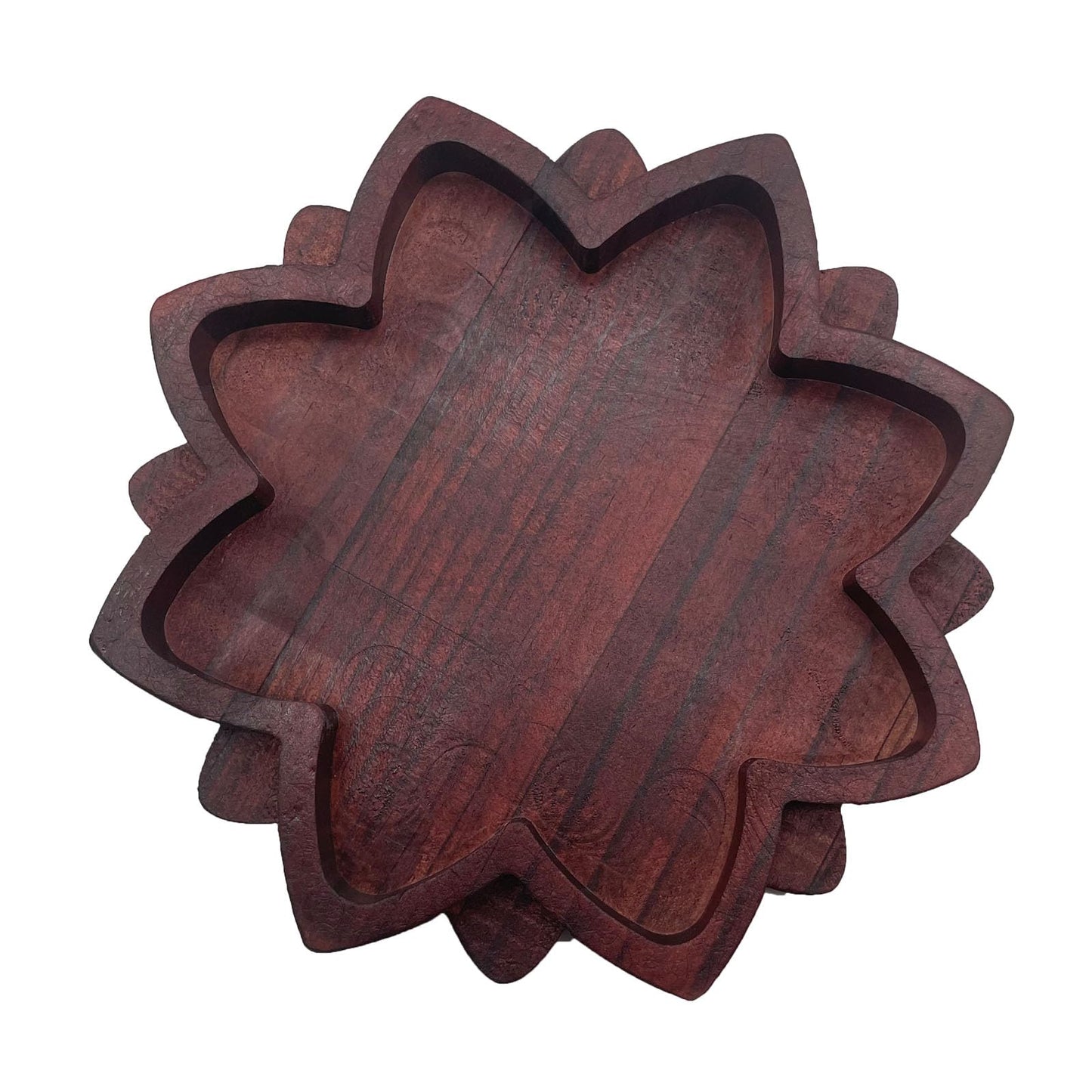 ZHU YU CHUN 1 PC Lotus Crystal Decorated Wooden Tray Mandala Crystal Holder Stone Tray Wooden Jewelry Board Shelf Healing Organizer