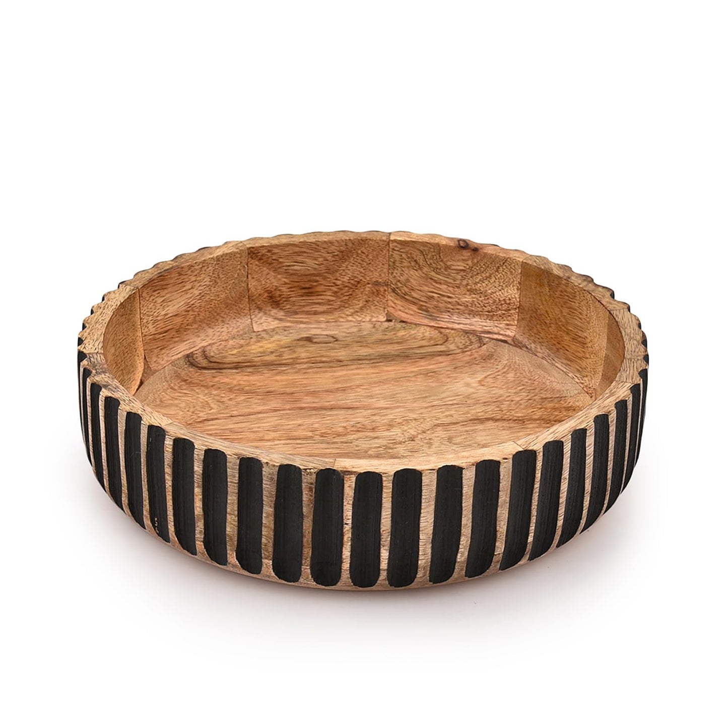 Mahasu Decorative Bowl MANGO WOOD Decorative Bowls for Home Decor - Organic Modern Home Decor Bowl Key Bowl, Candy Bowl, Smudge Bowl (10" X 10" X 2.5'')