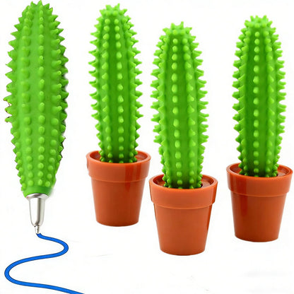 Senroce 3 Pack Cactus Pens, Realistic Plant Pen Artificial Succulent Pot Pens with Cute Novelty Desk Decor And Fun Office Supplies Blue Ink for Coworkers, Friends, Plant Lovers