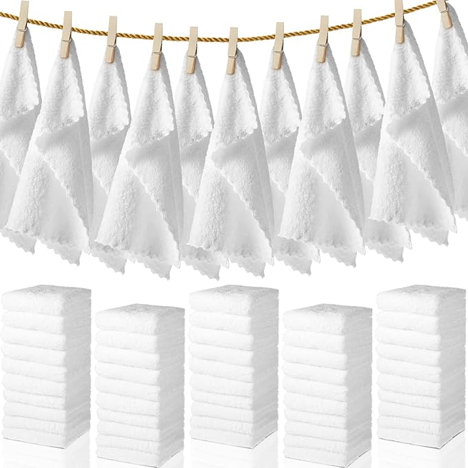 Newwiee 100 Pcs Washcloths Bulk Quick Drying Bathroom Wash Clothes 12 x 12 Inch
