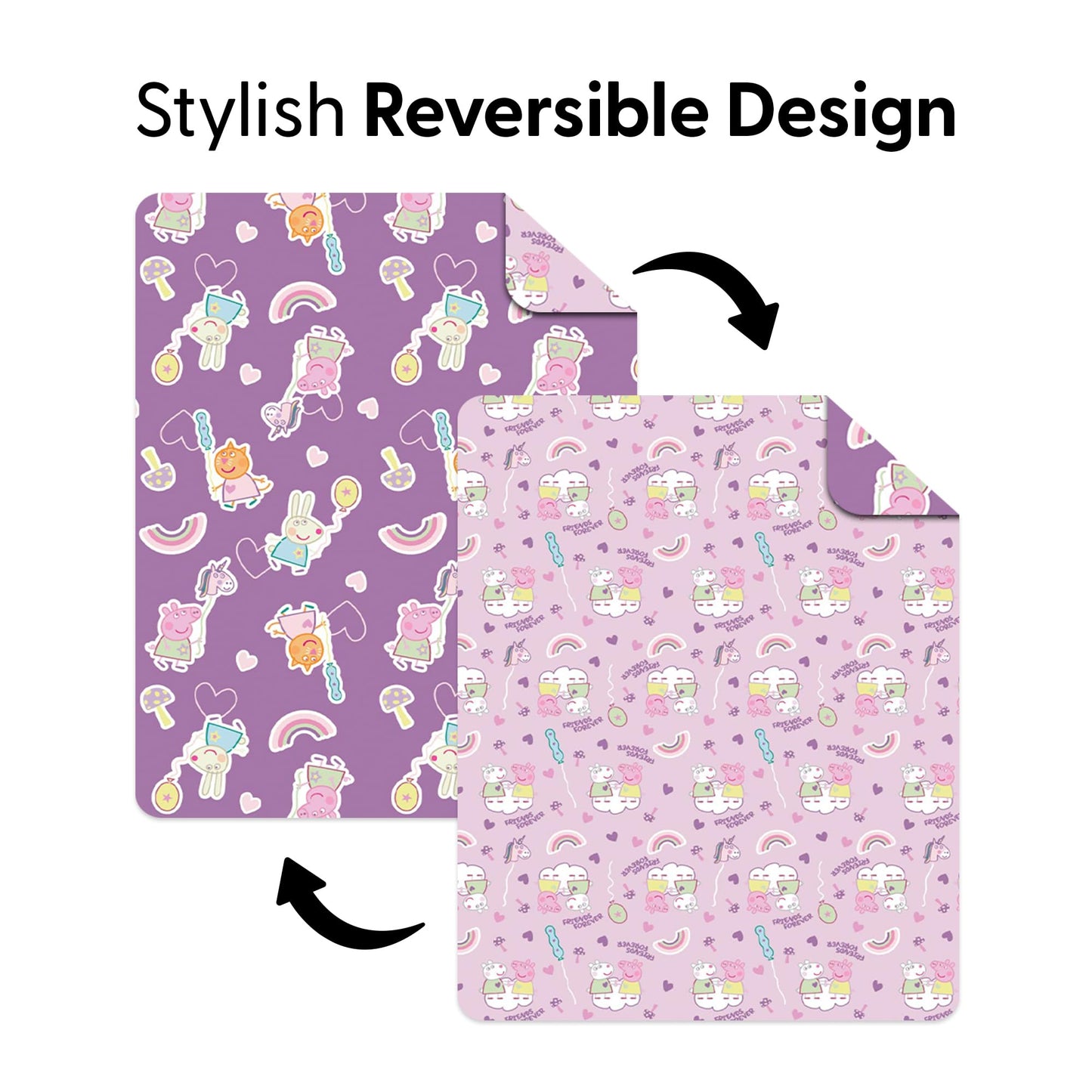 Peppa Pig Fairgrounds Quilted Throw Blanket – Soft Blanket for Kids Featuring Peppa Pig, Lightweight Bedding for Bed, Couch, or Sleepovers, 60 x 80 Inches