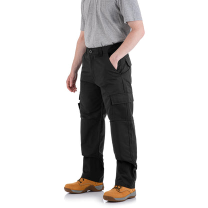 WrightFits Falcon Work Trousers Men - Heavy Duty Work Pants for Men Durable Trademens Workwears - Cargo Combat Trousers Triple Stiching Multi Pocket Kneepad Pocket 34/29 Black