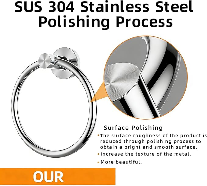 Towel Ring 2Pack, SUS304 Stainless Steel Hand Towel Holder