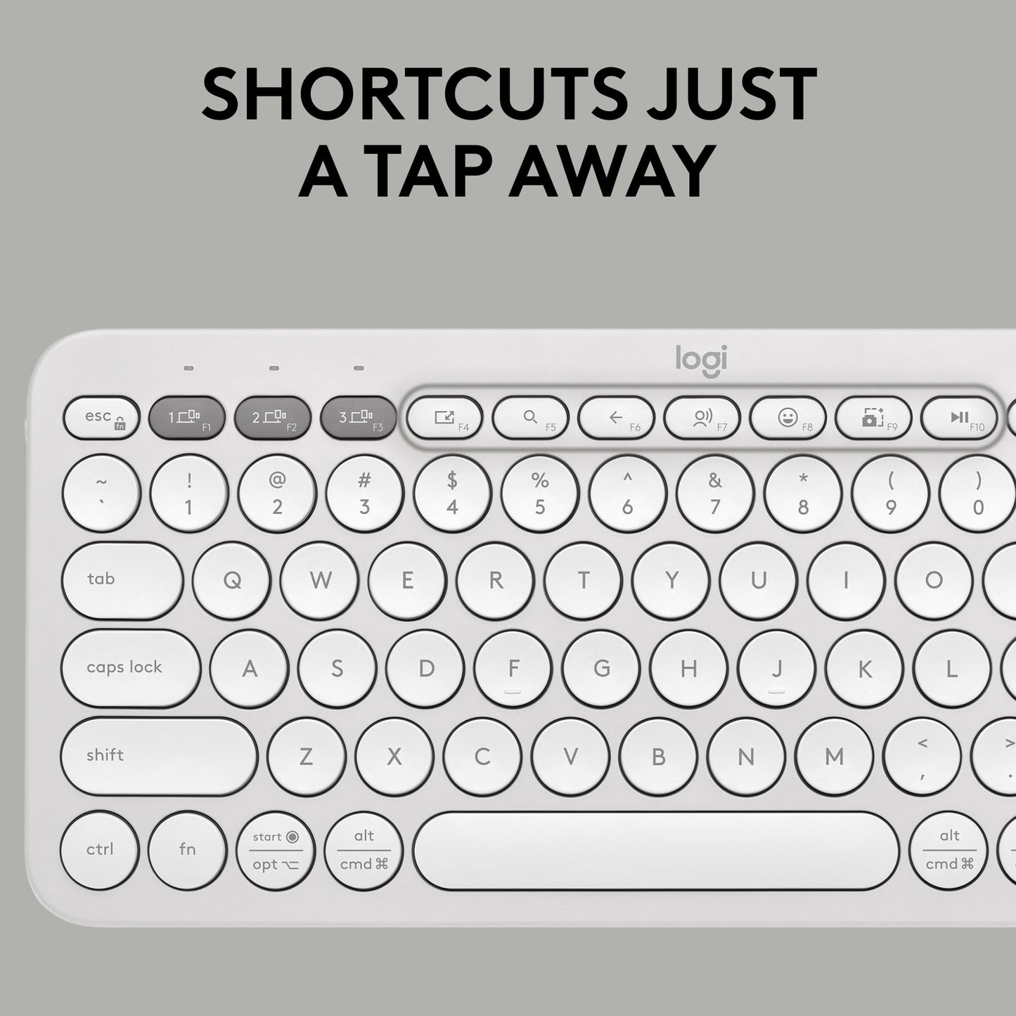 Logitech Pebble Keys 2 K380s, Multi-Device Bluetooth Wireless Keyboard with Customizable Shortcuts, Slim and Portable, Easy-Switch for Windows, macOS, iPadOS, Android, Chrome OS - Tonal Graphite