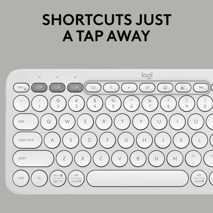 Logitech Pebble Keys 2 K380s, Multi-Device Bluetooth Wireless Keyboard with Customizable Shortcuts, Slim and Portable, Easy-Switch for Windows, macOS, iPadOS, Android, Chrome OS - Tonal Graphite