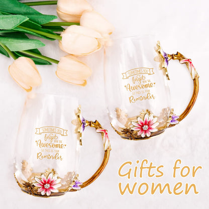 OEAGO Gifts for Mom Women Valentines Day Gifts for Her Glass Coffee Enamels Mug Best Birthday Valentine's for Girlfriend Wife Mothers Day from Daughter Son Tea Cup Stocking Stuffers Christmas