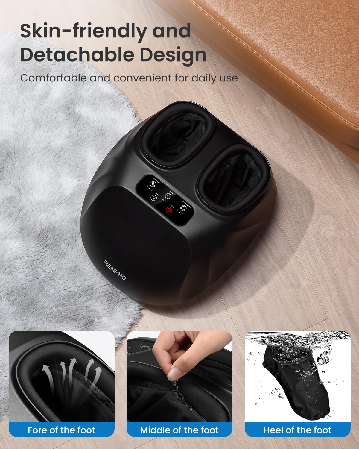 RENPHO 2025 Full Foot Massager, FSA HSA Eligible, Deep Kneading Foot Massager for Neuropathy, Plantar Fasciitis, True Feet Massage, Wireless Control, HSA Store Eligible Items, Up to Size 14