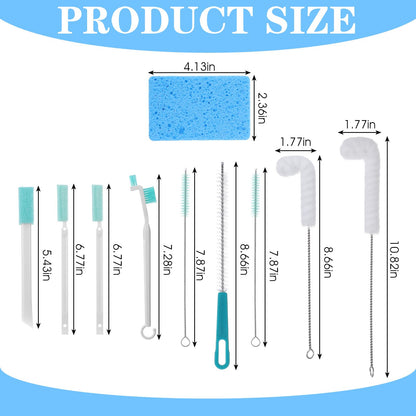 10PCS Ice Machine Cleaner Brush Sets, Small Cleaning Brush, Cleaning Brushes Small Spaces, Scouring Pads, Nylon Brushes, Sponge Brush, for Confined Spaces, Straws, and The Interior of Ice Makers.