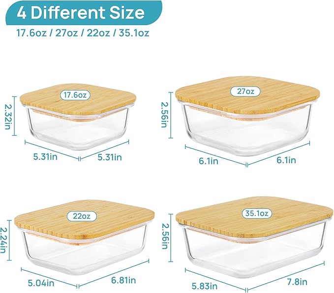 Vtopmart Glass Food Storage Containers