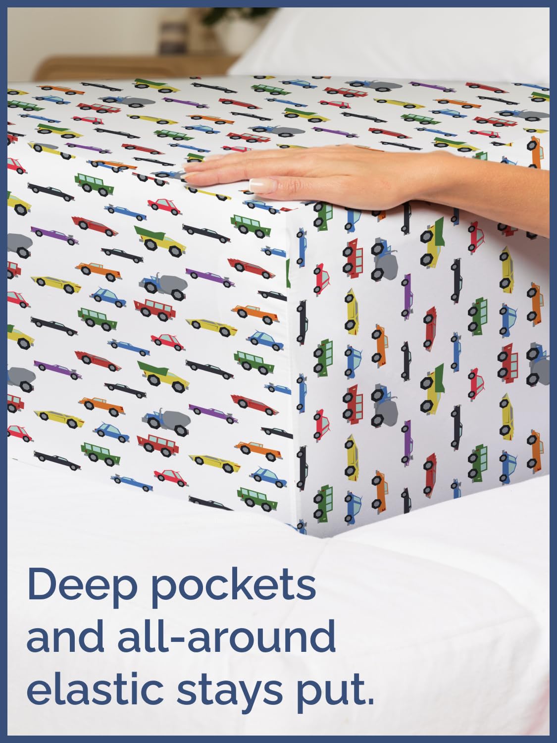 Kids Full Size Bed Sheet Set - 4 Piece Kids Loft Bed Sheets - Cars Cartoon Truck Themed Bedding - Soft, Cute - Breathable & Machine Washable - Cute Transport Bed Set for Boys, Girls, Teens & Toddlers