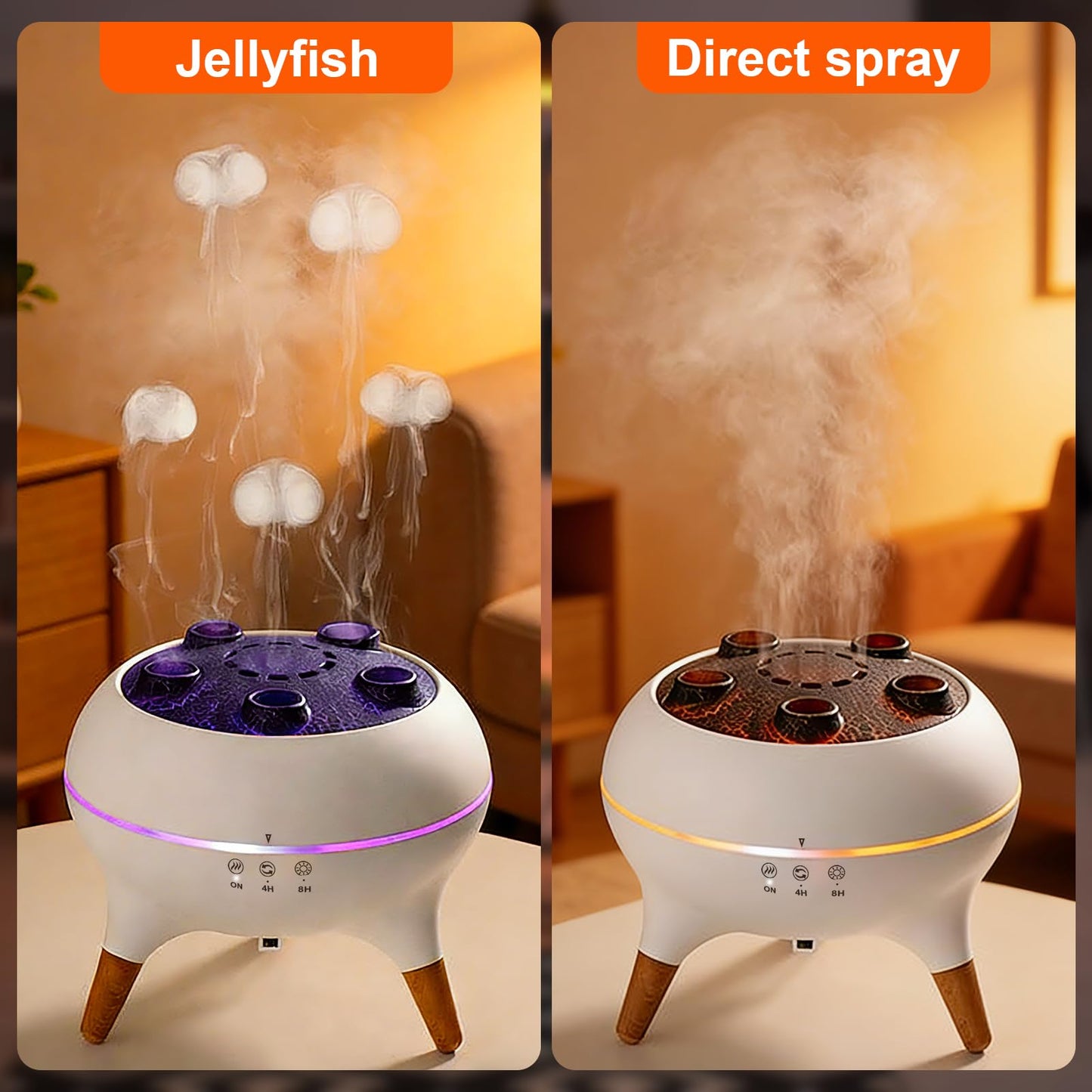 Akpsid Essential Oil Diffuser 250ML,Jellyfish Diffuser Air Humidifiers Sound Pickup Ultrasonic Aromatherapy Diffuser Remote Control 7 Color Lights for Home Bedroom Office Hotel