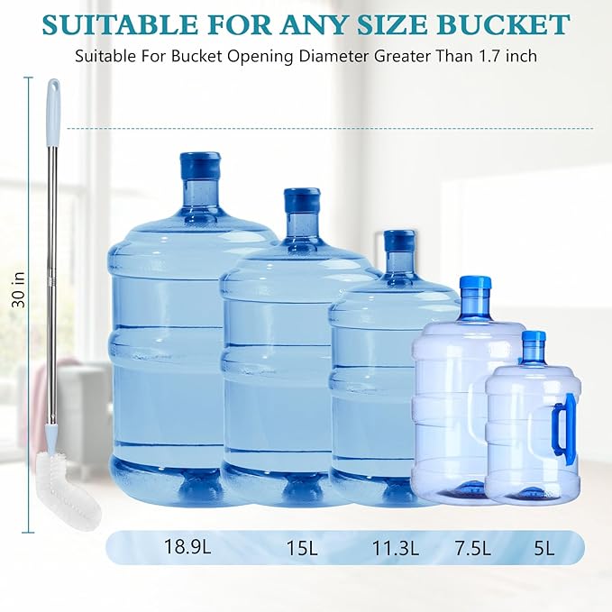 3 Gallon and 5 Gallon Water jug Cleaning Brush, Extra Long Water Bottle Carboy